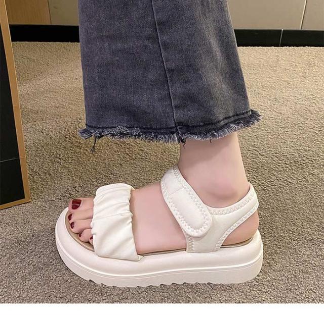 【レビュー投稿で+5%還元】スポーツサンダル 厚底 レディース コンフォート 歩きやすい 軽量 美脚効果 スポサン 厚底サンダル ビーチサンダル 厚底靴 カジュアル 夏 黒 ホワイト20.5 21.5 22.0 22.5 -25.0の通販は