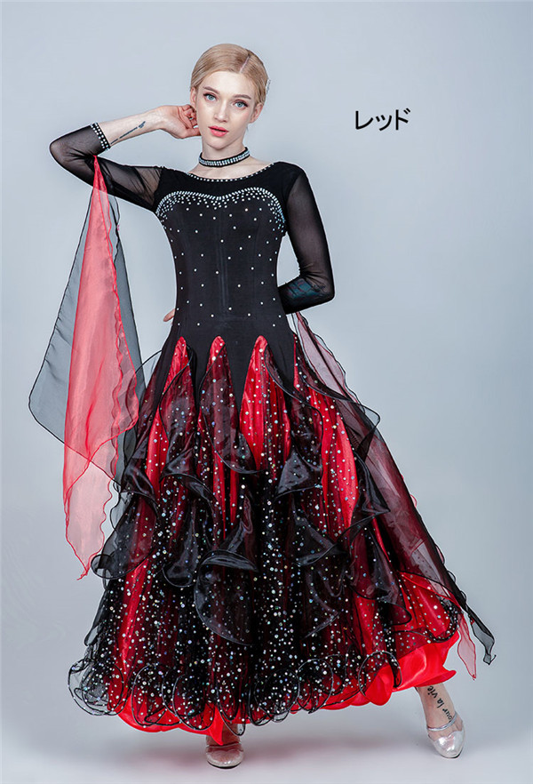 社交ダンス ラテンドレス ビーズ装飾 黒ピンク 社交ダンス ラテンドレス ビーズ装飾 黒ピンク 社交ダンス ラテン