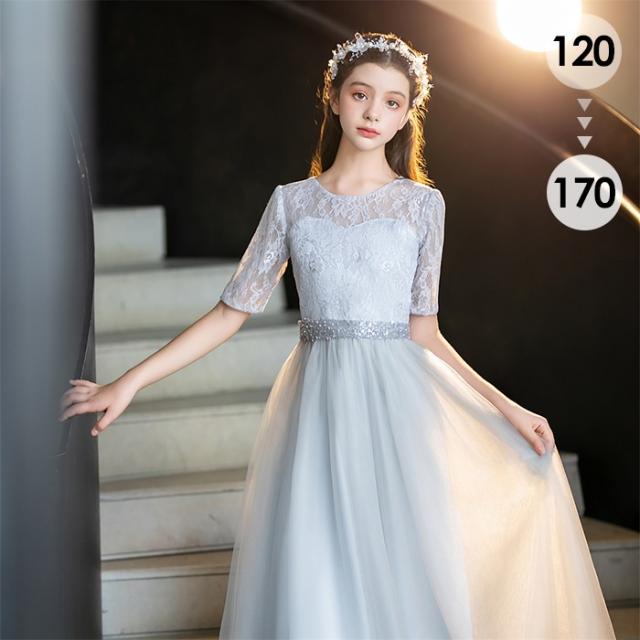 ピアノ発表会 ドレス 子供 女の子 発表会ドレス 五分袖 子ども ワンピース レース グレーキッズ ベビー マタニティ キッズファッション ドレス ピアノ発表会 ドレス 子供 女の子 発表会ドレス 五分袖 子ども