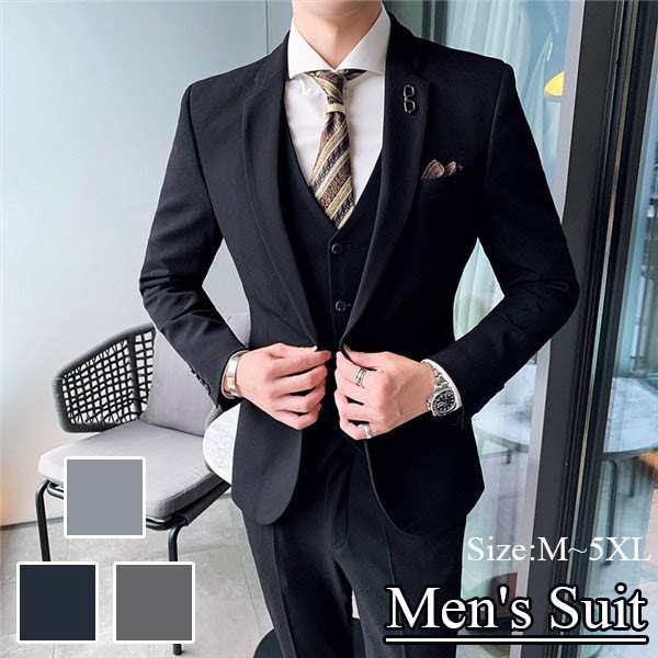 ストライプスーツ ビジネススーツ シングル メンズスーツ 紳士服