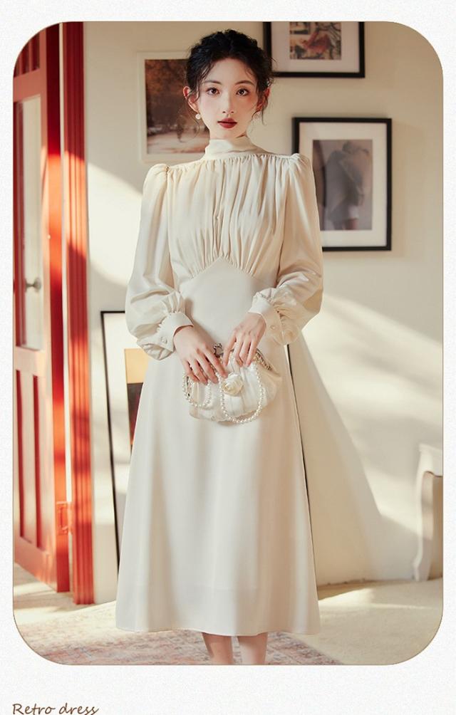 ドレス ロングドレス 袖あり 演奏会 ワンピース ピアノ発表会 ロング丈