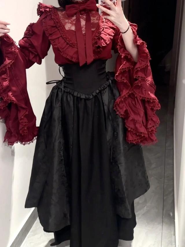 ロリータ コスチューム ハロウィン ブラウス スカート 上下セット