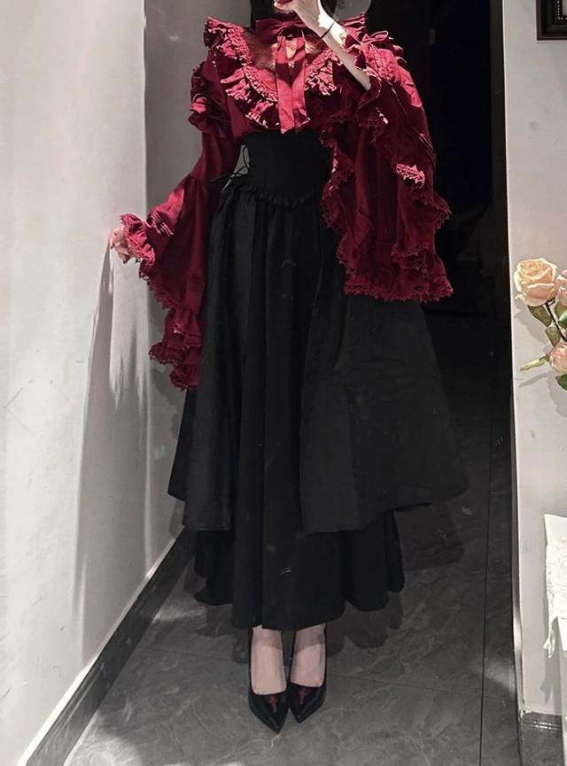 ロリータ コスチューム ハロウィン ブラウス スカート 上下セット