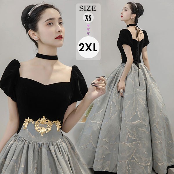 パーティードレス ロングドレス ブラック ロング 結婚式 演奏会 発表会 ドレス ベルベット ロングドレス 大人 二次会 ピアノ 発表会 袖あり 演奏会 プリンセス 20代 30代 大人 上品 発表会 お呼ばれドレス ad017m3m3jc