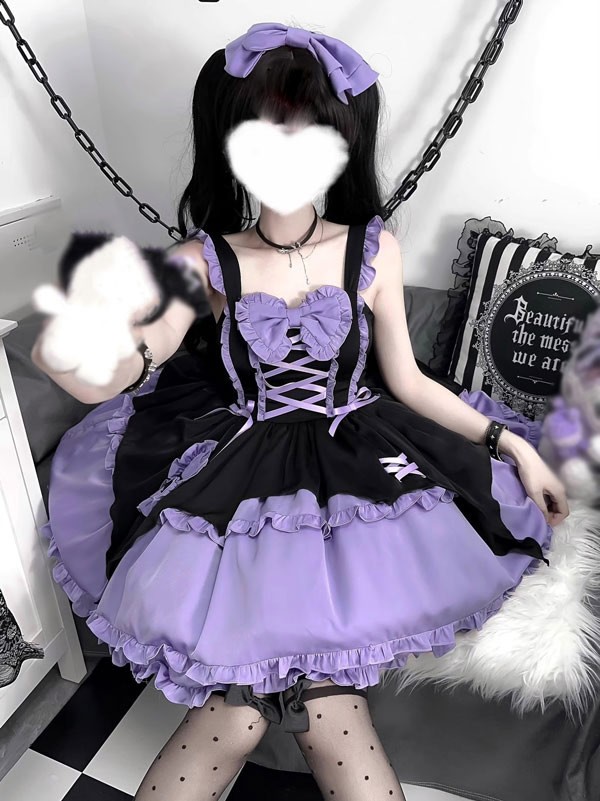 ワンピース ロリータ ハロウィン 魔女風 ウイッチ 魔法使い ショート丈