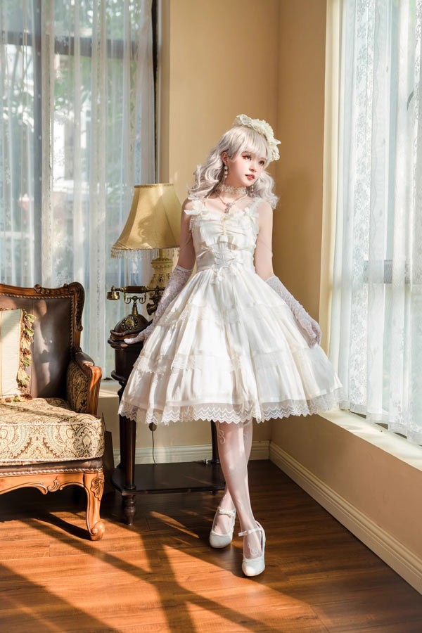 ワンピース ロリータ ハロウィン リボン 膝丈 レディース ゴスロリ