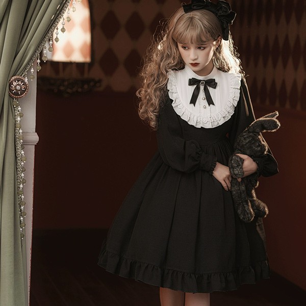ワンピース ロリータ ハロウィン シスター風 膝丈 レディース ゴスロリ