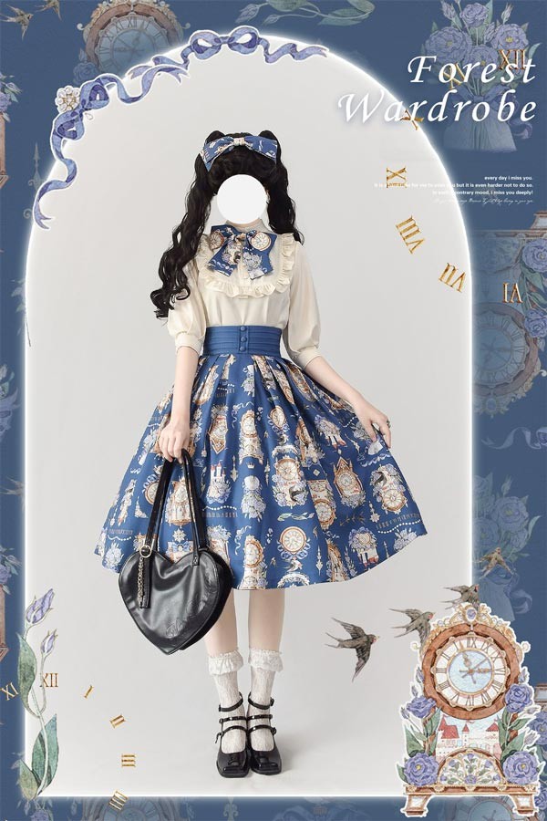 ロリータワンピース 花柄 ジャンパースカート シャツ追加可 トップス