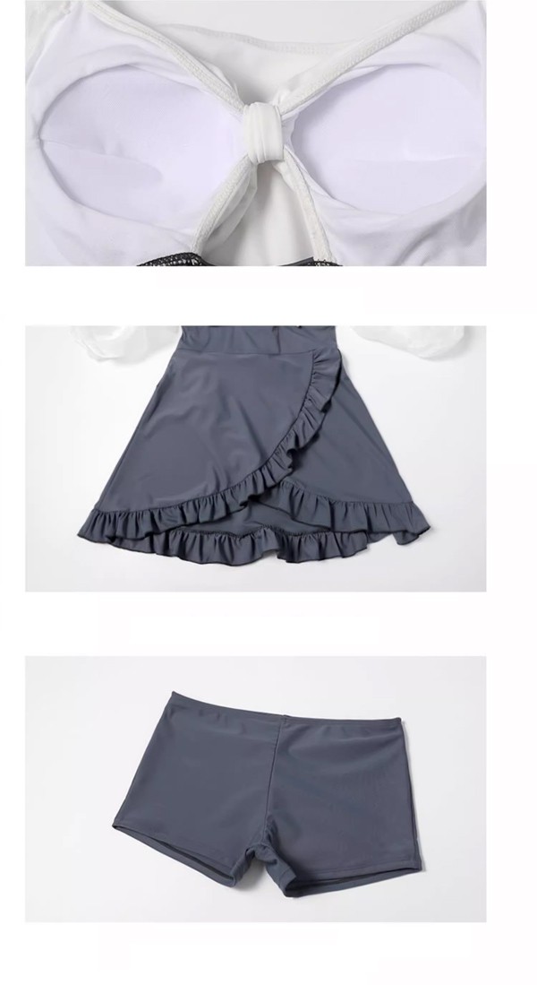 レビュー投稿で+5%還元】ワンピース水着 水着 2点セット リボン付き