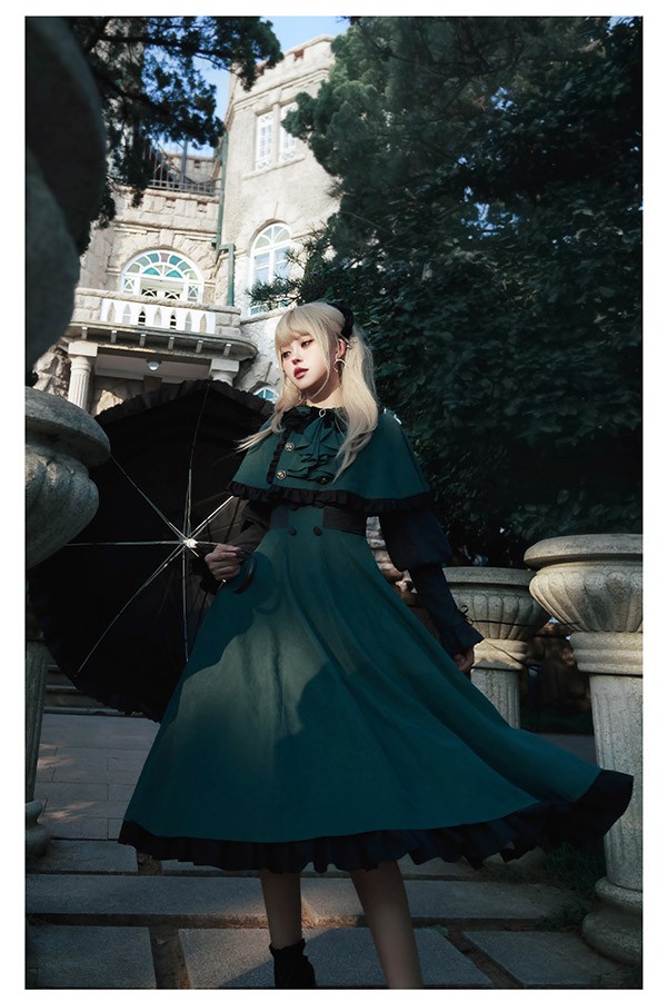 ロリータドレス 魔法学校 Lolita 秋 ワンピース リボン付き フリル