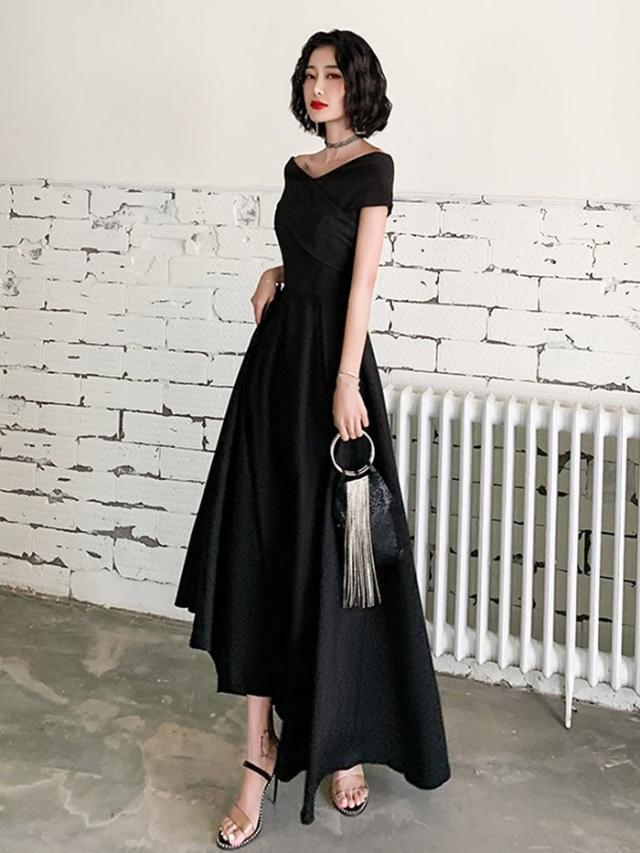 黒ドレス ロング 演奏会 演奏会用ドレス 黒の通販