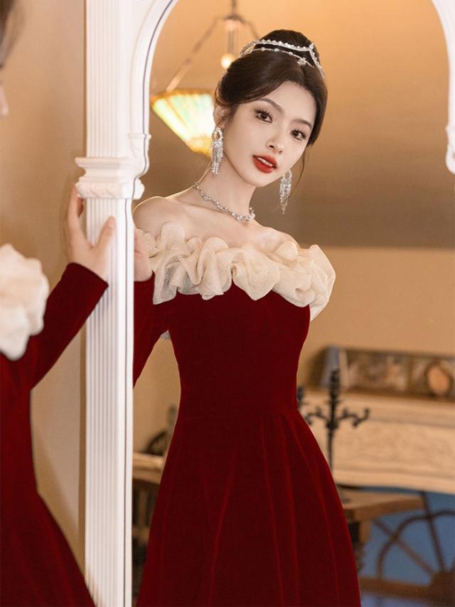 ドレス オフショルダー 大人 ピアノ 発表会 ロングドレス 演奏会 演奏