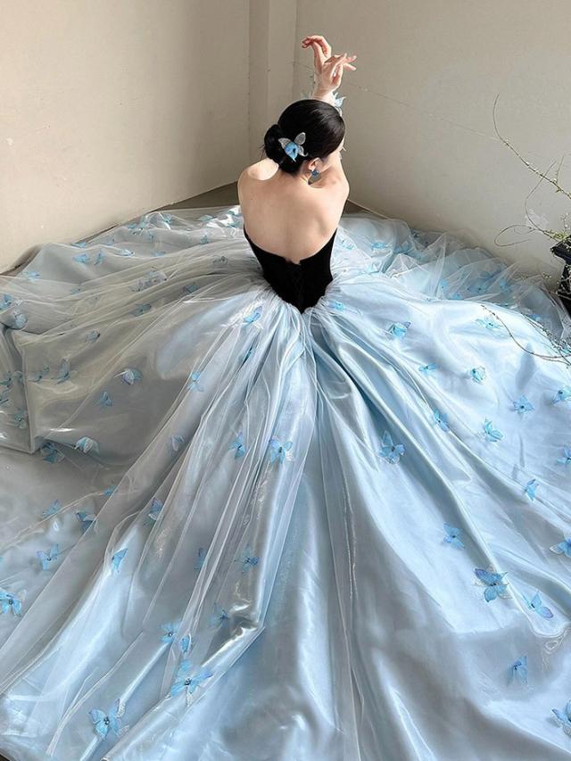 ドレス ビッグリボン 大人 ピアノ 発表会 ロングドレス 演奏会 フリル