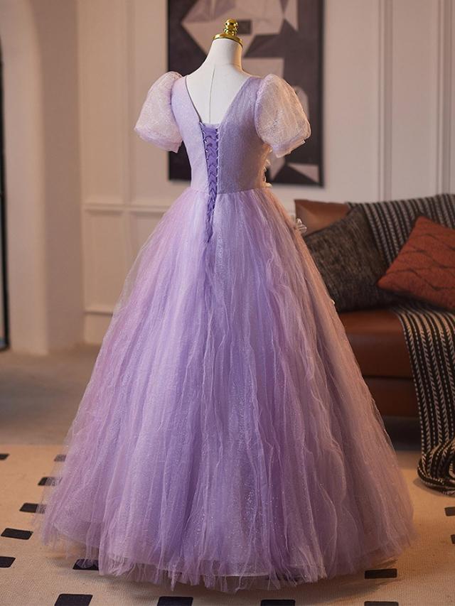 カラードレス ゆめ可愛い キラキラ ドレス 大人 ピアノ 発表会 ロング