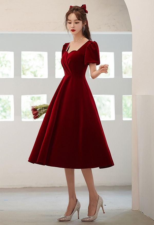 パーティードレス ロング ミモレ丈 演奏会 袖付き ドレス レッド 赤 小さいサイズ XS 大きいサイズ 3L 半袖 長袖 成人式 同窓会 大人 ピアノ 発表会 演奏会 Aライン 結婚式 ステージドレス 二次会 忘年会 ウエディング ハワイ ワンピース パーティードレス ロング ミモレ丈 演奏会 袖付き ドレス レッド 赤