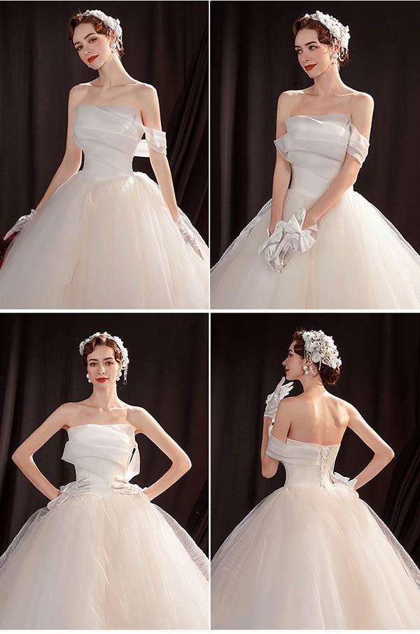 花嫁 ウェディングドレス ビスチェタイプ プリンセスライン 白ドレス ワンピース プリンセス かわいい シンプル 結婚式 披露宴 前撮り 後撮り 撮影用 フォトウェディング 小柄 小さいサイズ 大きいサイズ ロングドレス da146n1n1l9