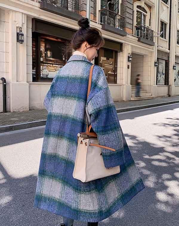 チェスターコート チェック柄 レディース ロングコート コクーンコート