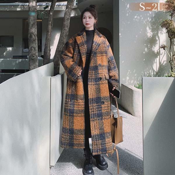 【レビュー投稿で+5%還元】チェスターコート チェック柄 レディース ロングコート コクーンコート ドロップショルダー ロングチェスターコート 超ロング アウター 秋 冬 冬服 定番 オーバーサイズ カジュアル あったか 暖かい 可愛い 体型カバー コート 韓国 オレンジ