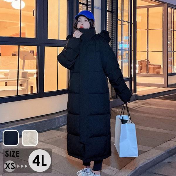 【レビュー投稿で+5%還元】防寒性抜群！ ダウンコート フード付き 90％ダウン レディース ダウン ロング コート 小さいサイズ 大きいサイズ アウター ジャケット 冬 ロングダウンコート おしゃれ シンプル 冬服 防寒 柔らかい 暖かい あったか ブラック dd372n1n1l9