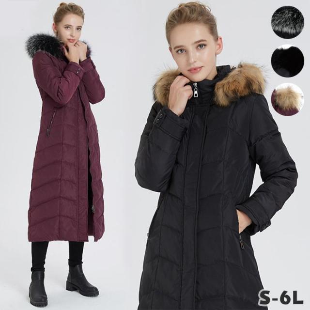 ダウンコート レディース コート ロング ベンチコート ファー付き フード付き 大きいサイズ 黒 ロングコート ダウンジャケット 母の日 プレゼント カッコイイ アウター ジャケット ダウン シンプル 冬 冬服 暖かい 防寒 紳士 通勤 暖かい あったか おしゃれ
