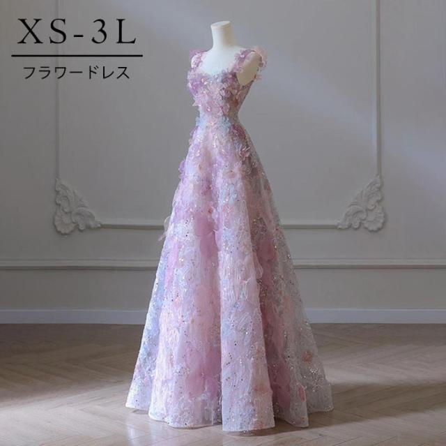 ドレス 花柄 ノースリーブ ワンピース ピアノ 発表会 ロングドレス 大人 演奏会 結婚式 成人式 同窓会 演奏会ドレス レディース ロング丈 披露宴 ピアノ発表会 韓国 イブニングドレス パーティードレス 二次会 花嫁 30代 40代 50代 dg310n1n1jc