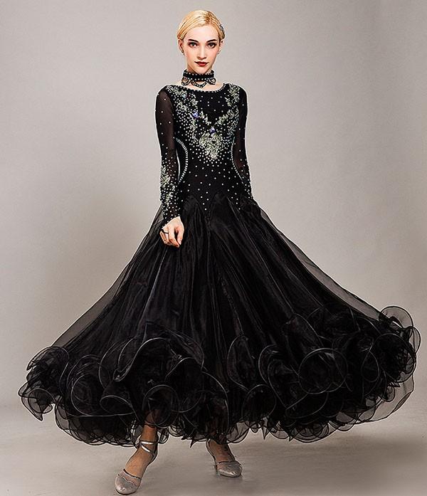 社交ダンスドレス レディース ドレス ダンス衣装 ダンスドレス 刺繍