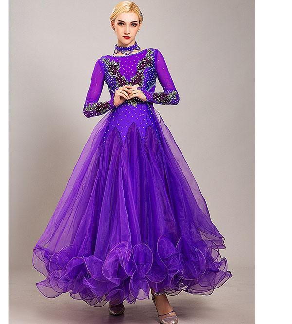 社交ダンスドレス レディース ドレス ダンス衣装 ダンスドレス 刺繍