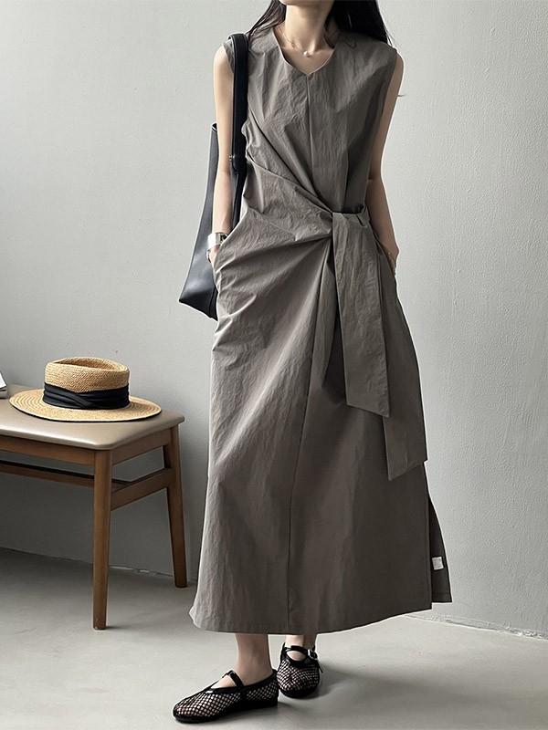 ワンピース レディース 体型カバー ハイウエスト 涼しい 薄手 柔らか