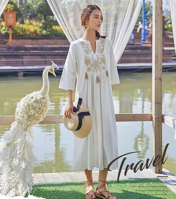 ハワイアン リゾートロングワンピース Amazon.co.jp: [ミウ・ミント