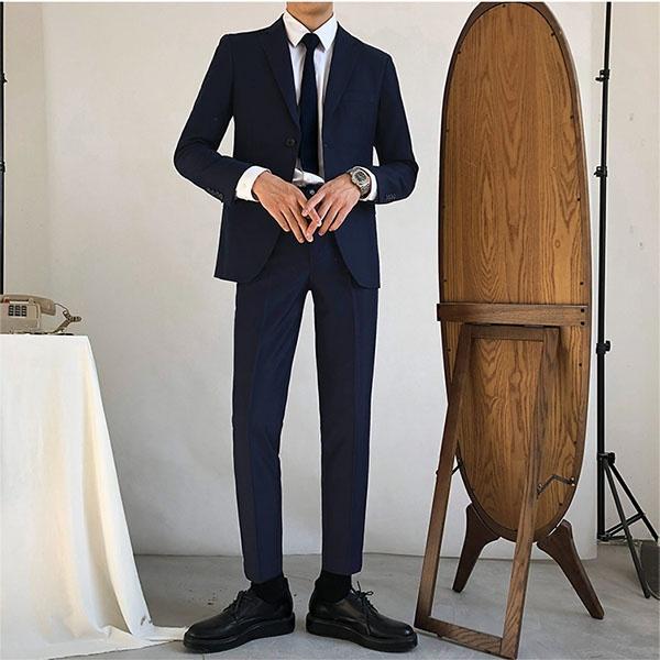 送料無料 メンズ スーツ 二つボタン ビジネススーツ suit 細身 スリム