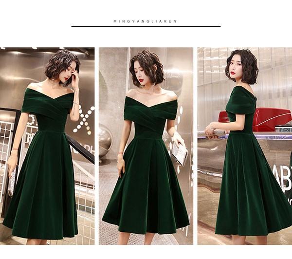 ミモレドレス ひざ下丈ドレス 演奏会 ピアノ 発表会 グリーン 緑