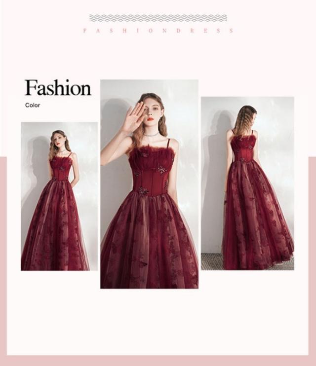 発表会 ドレス パーティードレス 演奏会 ドレス ワインレッド 赤 ロングドレス Aライン キャミソール ノースリーブ 袖なし バックレス 背中開き 結婚式 母親 フォーマル 小さいサイズ 大きいサイズ 編み上げ 女子会 発表会 ドレス パーティードレス 演奏会 ドレス ワインレッド 赤