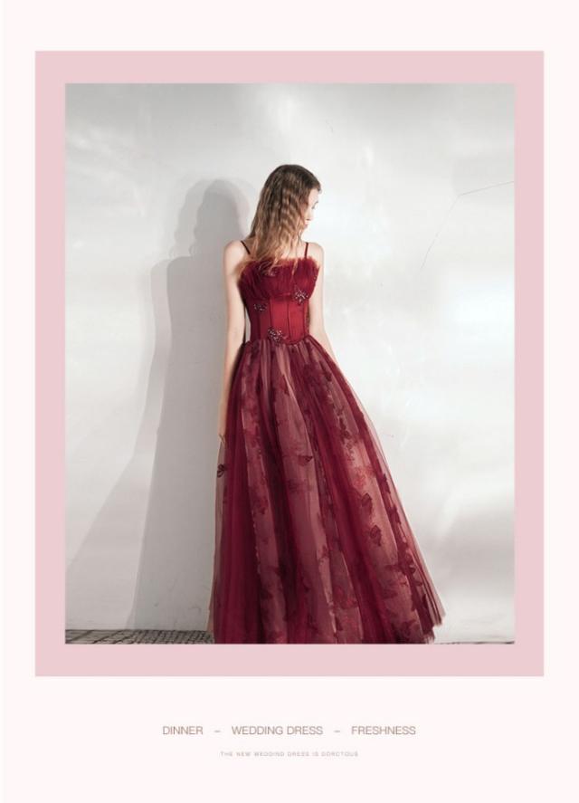 カラードレス(ワインレッド155cm)【美品】脱着カンタン【ブランド】ゆめりすと カラードレス(ワインレッド155cm)【美品】脱着カンタン【ブランド