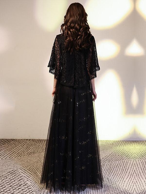 無料裾上げ対応】ロングドレス ドレス 大人 黒 赤 演奏会 パーティー