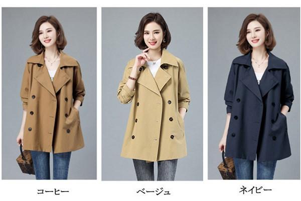 スプリングコート レディース ゆったり ミディアム アウター 春 梅雨