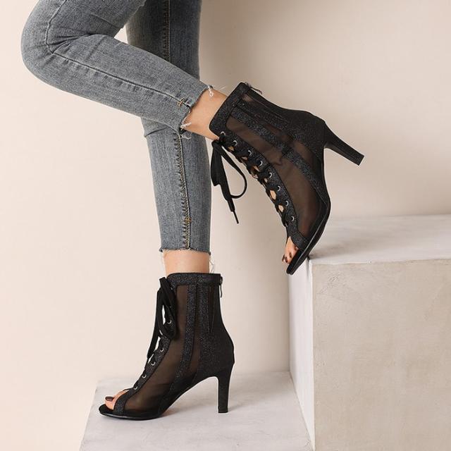 サマーブーツ レディース サンダル ショートブーツ キラキラ 9cm 7cm