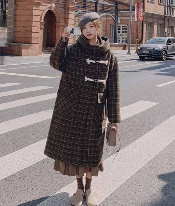 レビュー投稿で+5%還元】ダッフルコート ロングコート グレンチェック