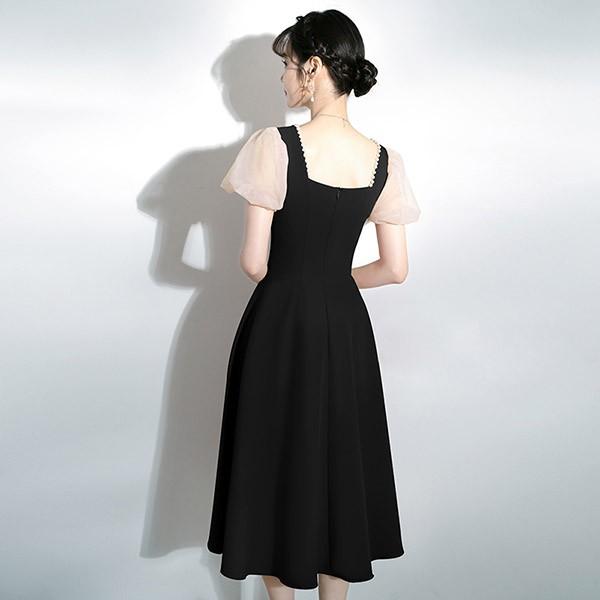 【レビュー投稿で+5%還元】ドレス 大人 ピアノ発表会 お呼ばれ フォーマル 半袖 パーティードレス 大きいサイズ ステージ Aライン ワンピース Vネック ミモレ丈 レビュー投稿で+5%還元】ドレス 大人 ピアノ発表会 お呼ばれ