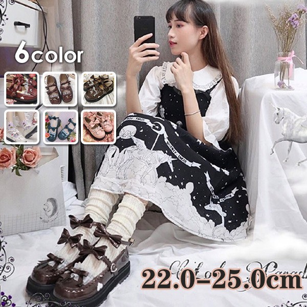 ロリータ靴 メイド靴 ロリータパンプス リボン 森ガール 可愛い お姫様 お嬢様 甘ロリ ゴスロリ ストラップ レディースシューズ ライブ お出かけ お揃い 文化祭 イベント 美脚 お茶会 通学 ロリータ 小さいサイズ 大きいサイズ