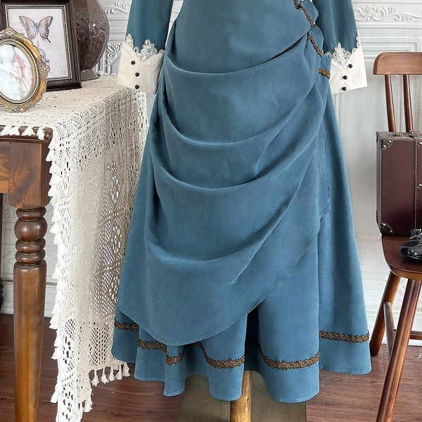 ロリータ ワンピース 長袖 ノースリーブデザイン レース付き 襟付き