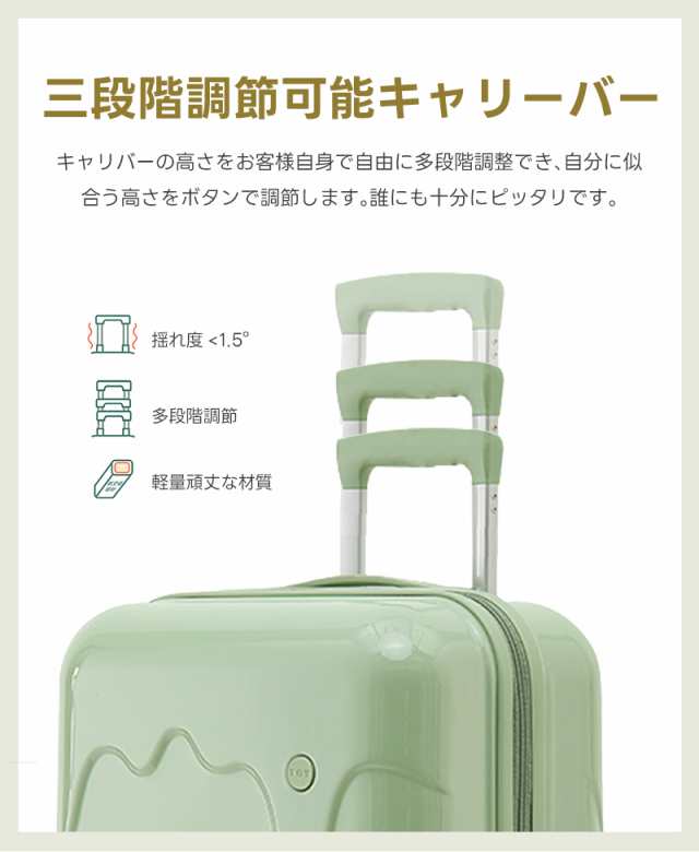 スーツケース SLM 機内持込 アイスクリーム 牛乳 USBポート付き カップ
