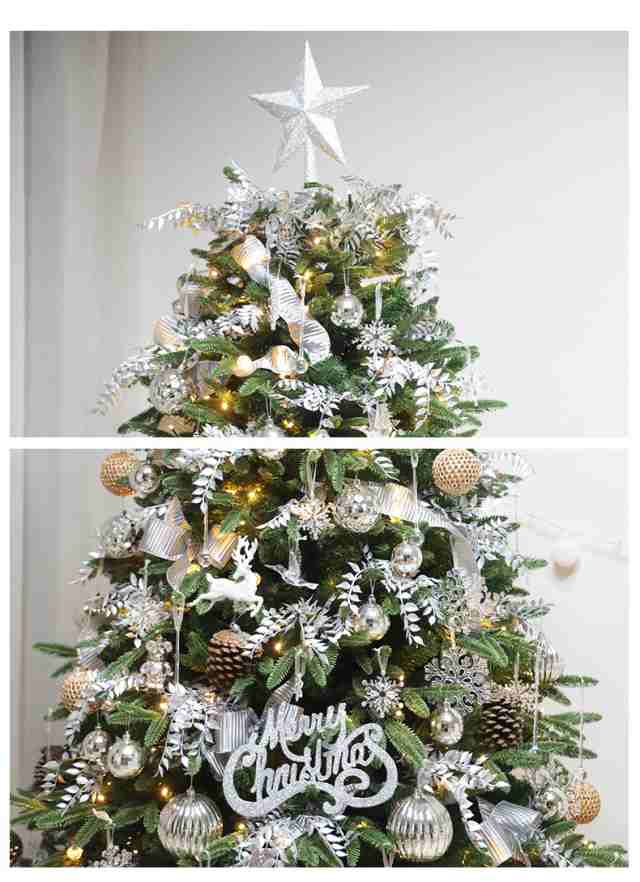 クリスマスツリー オーナメント＆ライト付150cm 180cm 松ぼっくり付き