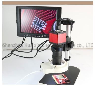 ビデオマイクロスコープ 13メガピクセルHDMI VGA　工業顕微鏡カメラ+ 130Xレンズ+ LEDライト+スタンドホルダー+ ;  LCDモニタ｜au PAY マーケット