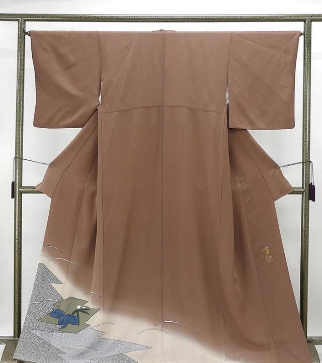 訪問着 正絹 大久保玄才 そめのざ玄才作 身丈164.5cm 裄丈64.5cm 訪問着 リサイクル 着物