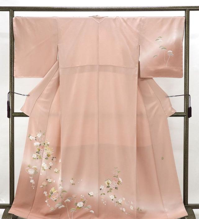 訪問着 新品仕立済 正絹 四季花模様 訪問着 身丈164.5cm 裄丈68cm 新品 仕立て上がり 着物 結婚式 入学式 卒業式 b1031