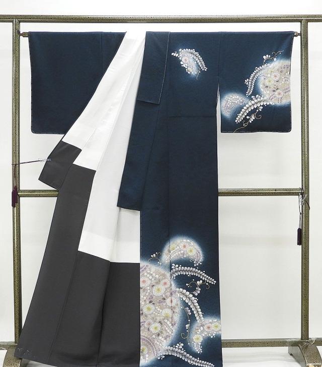 訪問着 新品仕立済 正絹 辻が花 訪問着 身丈165cm 裄丈68cm 新品 仕立て上がり 着物 b1979_1