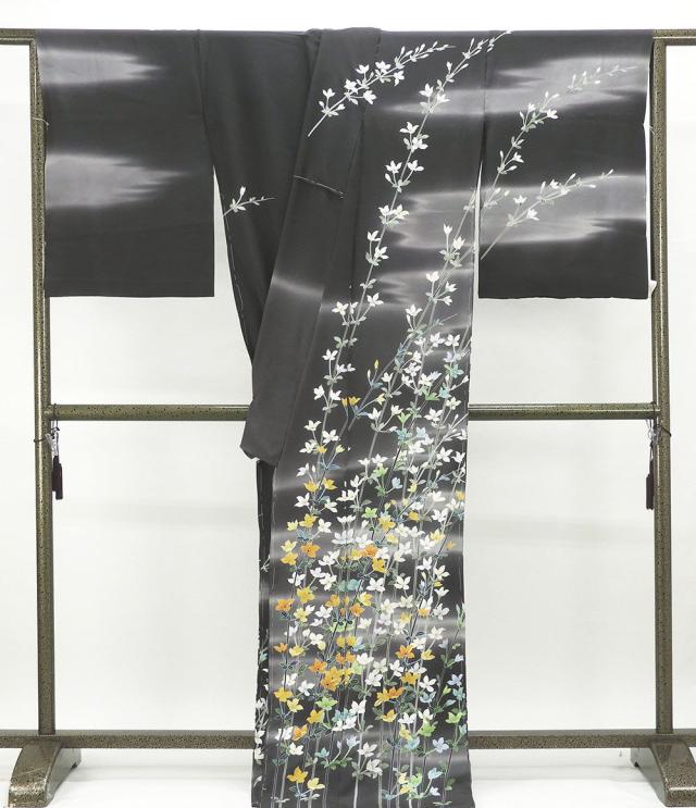 訪問着 正絹 加賀友禅 田村哲彦作 訪問着 仮絵羽 未仕立 着物
