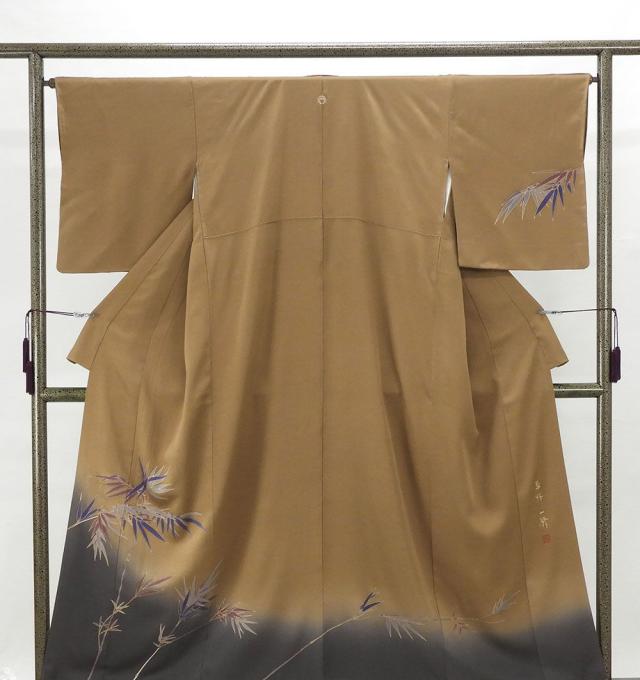 訪問着 正絹 染色作家 草野一騎作 身丈155.5cm 裄丈65cm 訪問着 リサイクル 着物 結婚式 入学式 卒業式 b4010