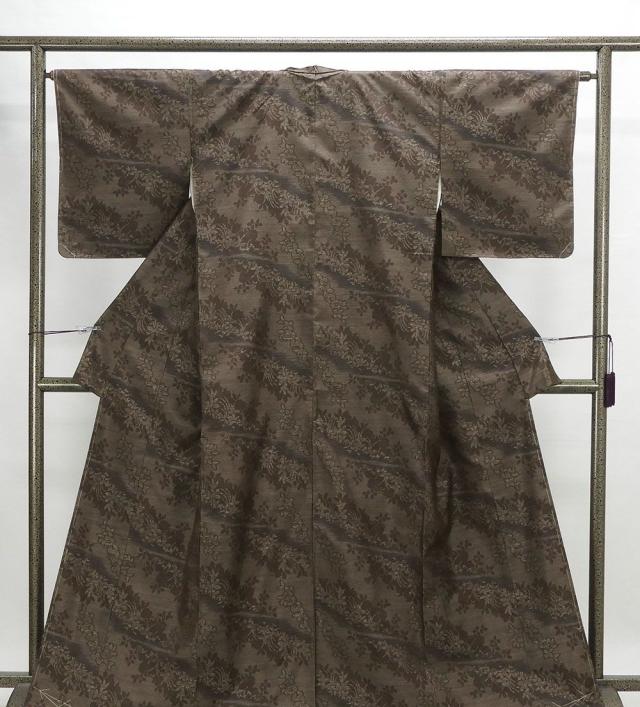 紬 正絹 花菱模様 身丈150.5cm 裄丈62.5cm 紬AS 羽織 リサイクル