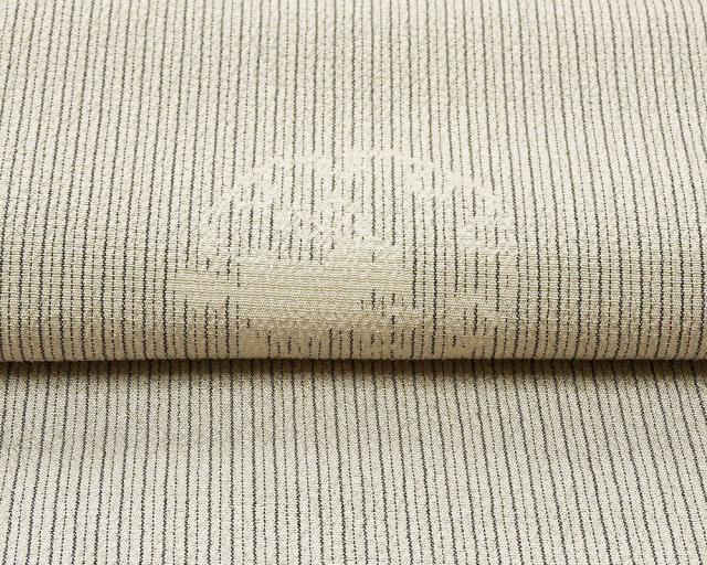 お召し 新品 正絹 伝統工芸品 塩沢物語 白新染織謹製 縦縞雪輪兎模様